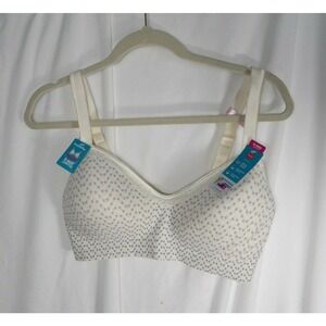 Hanes Womens White Signature SmoothTec 4 Way Stretch Convertible Strap Bra Sz L+